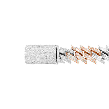 Diamond Spiked Cuban in 14k Two Tone Gold 12.53 Ctw